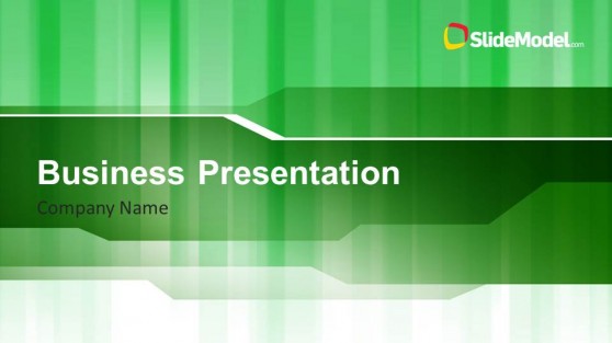 Green Stripes Business PowerPoint Template