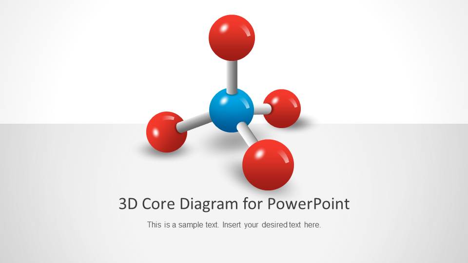 3D Core Diagram for PowerPoint with 4 Vertex