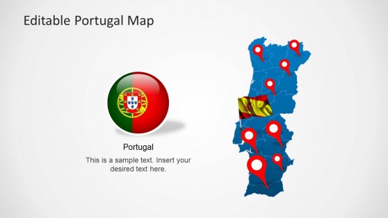 Editable Portugal Map Template for PowerPoint