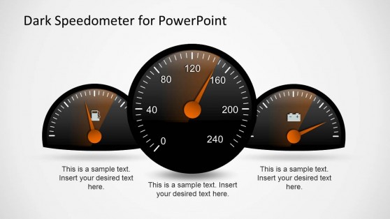 Dark Speedometer Template for PowerPoint