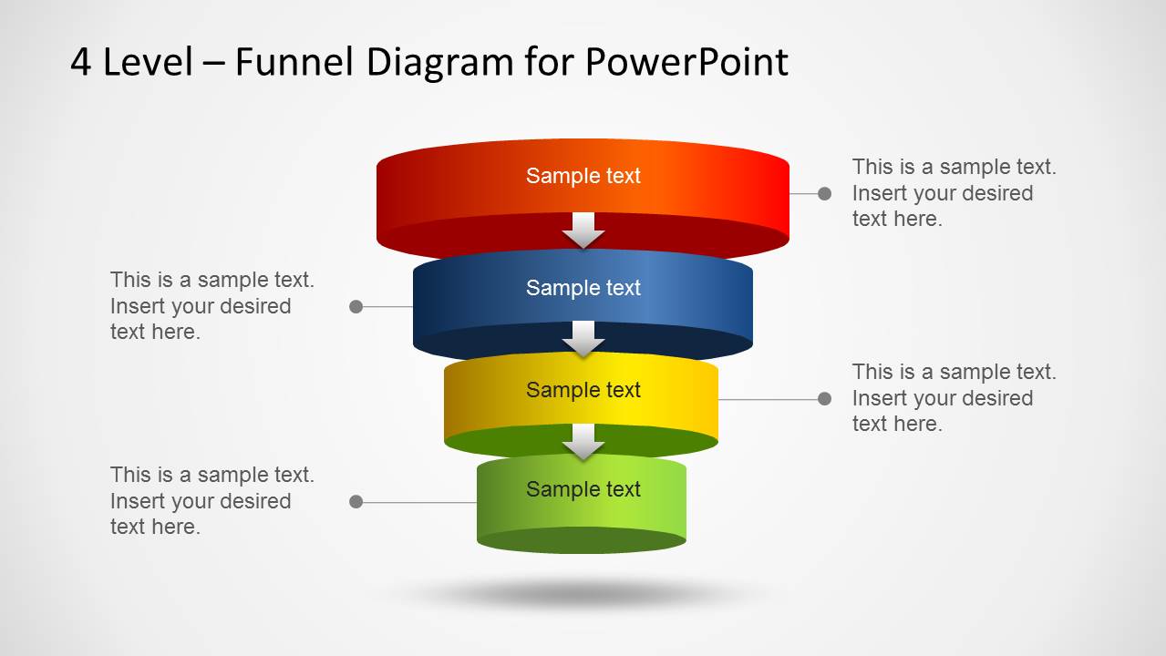 4 Level Editable Funnel Diagram for PowerPoint