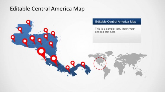 Central America Map Template for PowerPoint