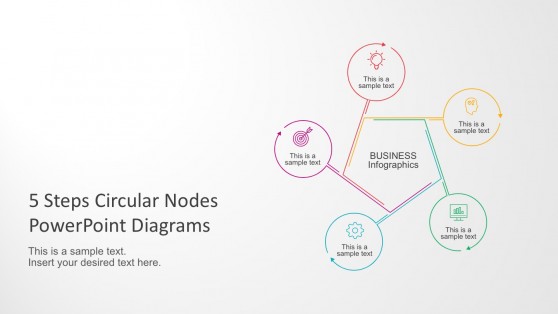 5 Steps Circular Nodes PowerPoint Diagrams