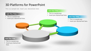 3D Circular Platforms with Colors for PowerPoint