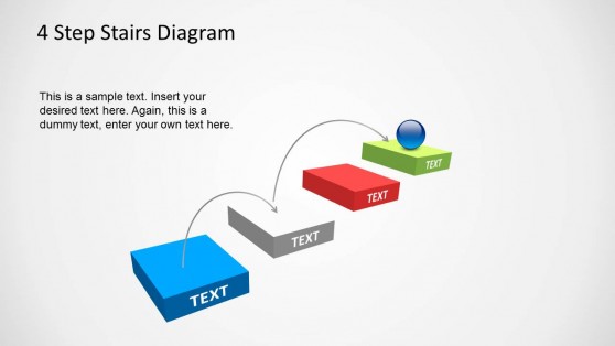 4 Step Stairs Diagram Template for PowerPoint